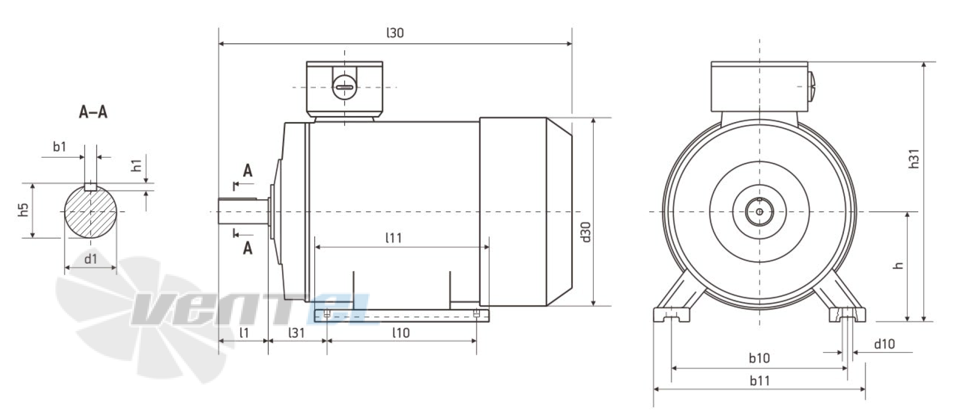 Монтажное исполнение АИР112MA8 2,2 кВт 750 об/мин на лапах B3 (IM1081)