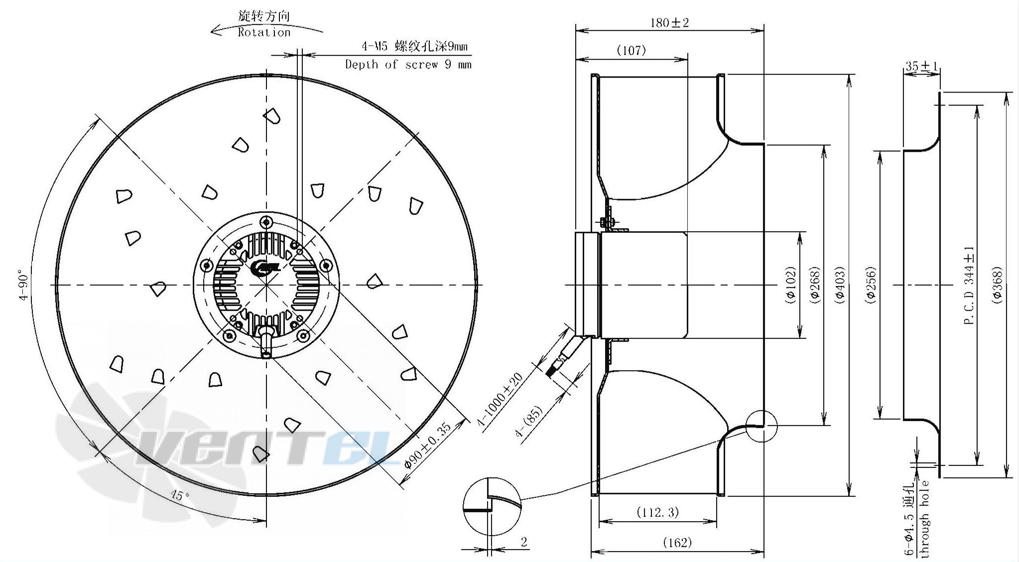 Габаритные размеры AFL B3P400-DC102-001 0.23 кВт
