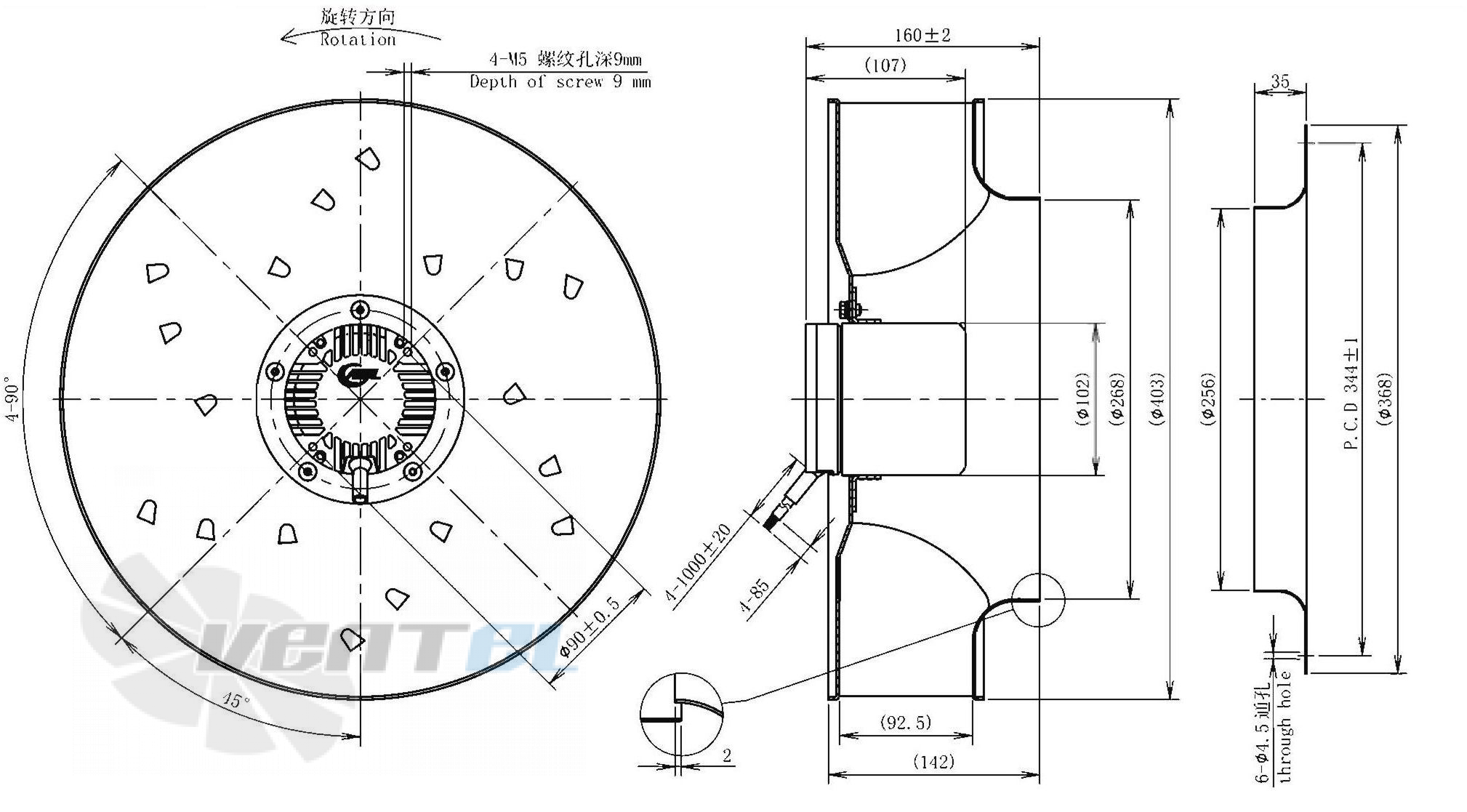 Габаритные размеры AFL B3P400-DC102-100 0.2 кВт