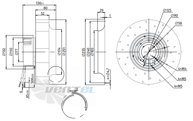 Габаритные размеры Blauberg BL-B250С-EC-02
