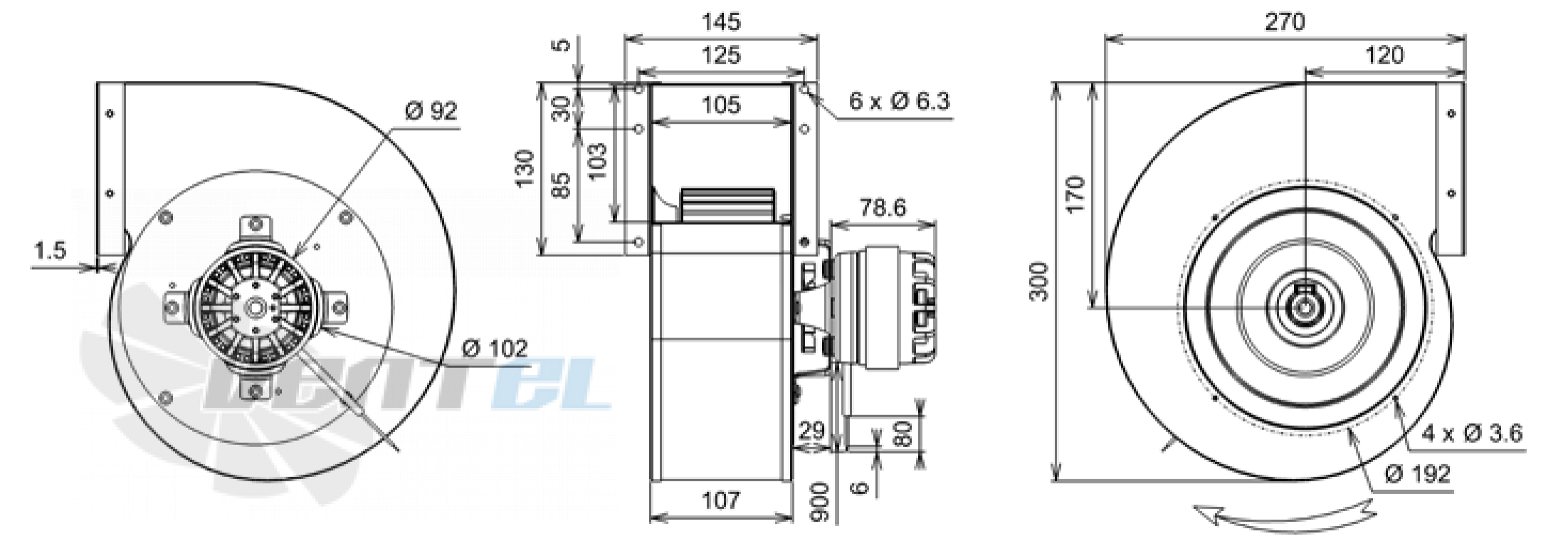 Габаритные размеры ECOFIT R01-06 4GTA25 180*70R