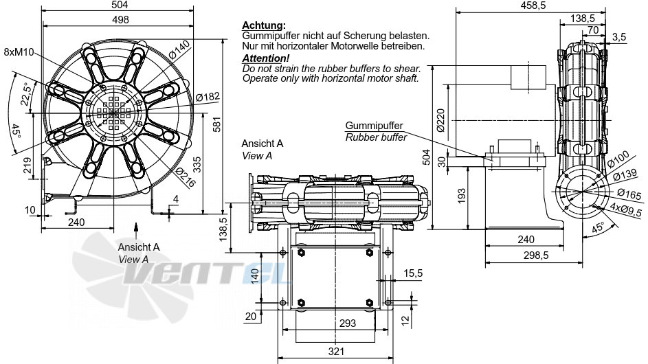 Габаритные размеры Elektror HRD 60 FU - 135 - 11.0
