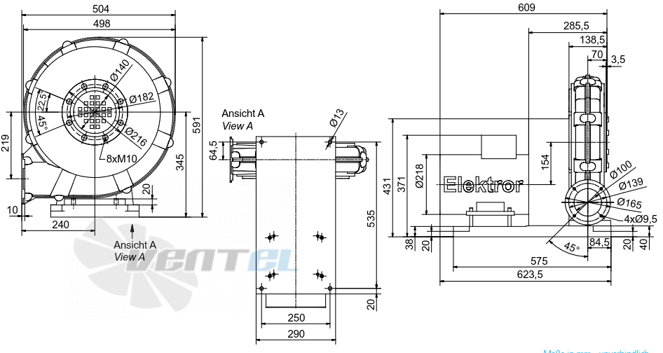 Габаритные размеры Elektror HRD 60/4