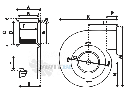 Чертеж и габаритные размеры ERA PRO ARGEST AL 160E 2K M
