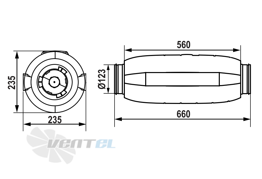Чертеж и габаритные размеры ERA PRO PACIFIC 125