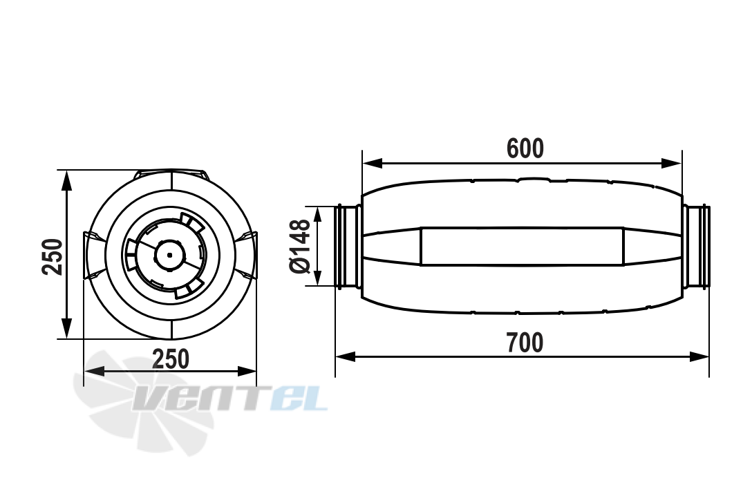 Чертеж и габаритные размеры ERA PRO PACIFIC 150