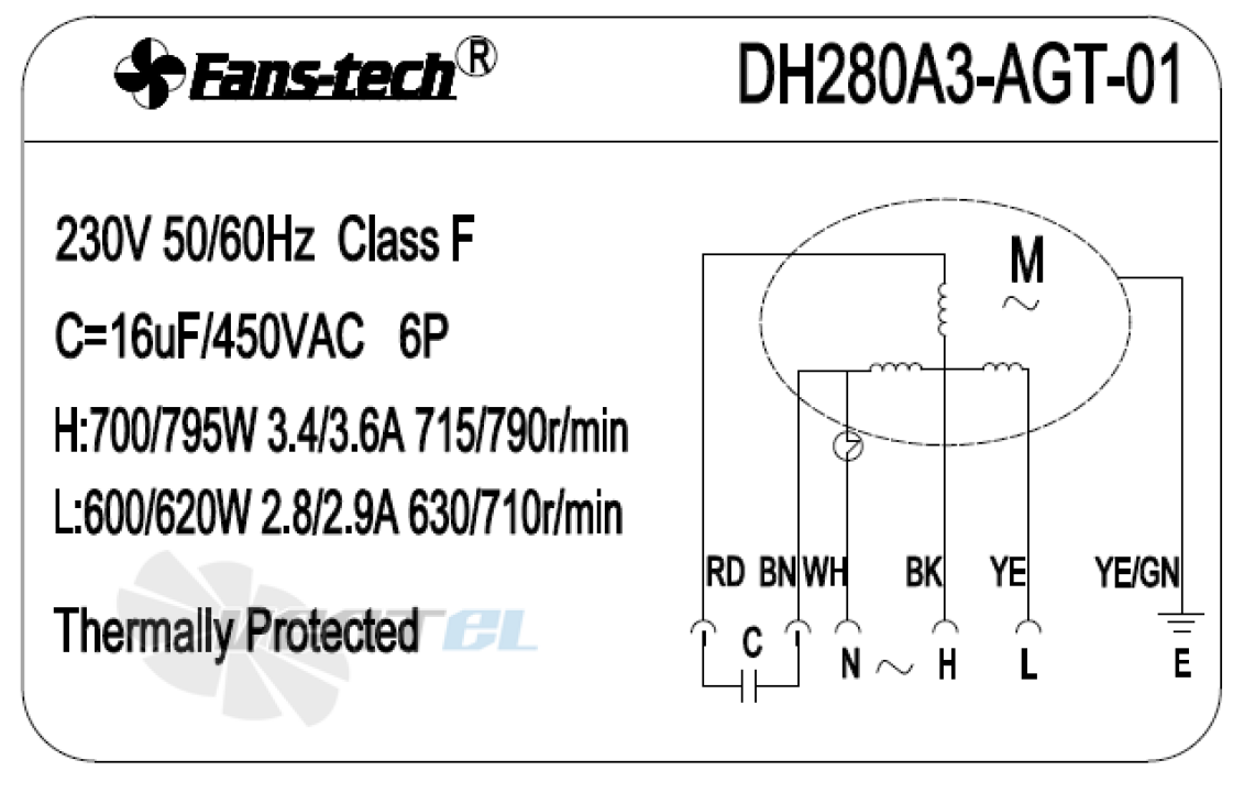 Схема электрического присоединения, информация на шильде 