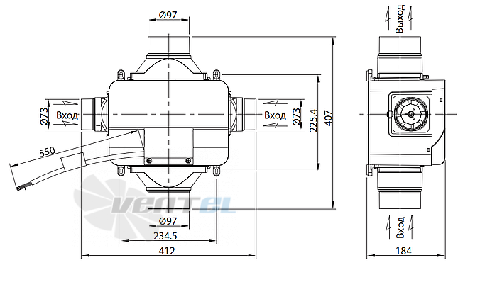 Чертеж FANZIC TFV-175P-3(H)