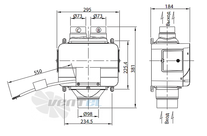 Чертеж FANZIC TFV-175X-2(H,B)
