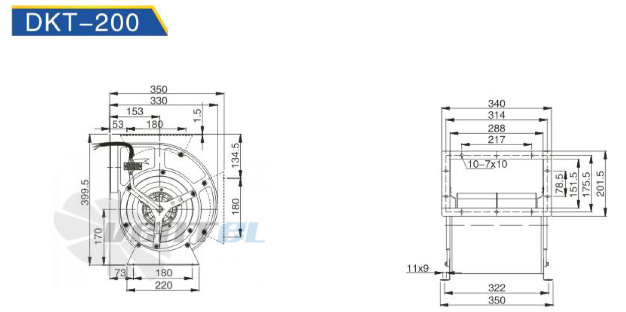 Чертеж HANGDA DKT4E-200