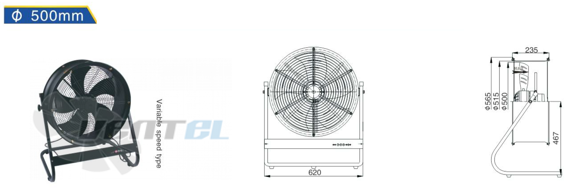 Чертеж HANGDA YWF4D-500