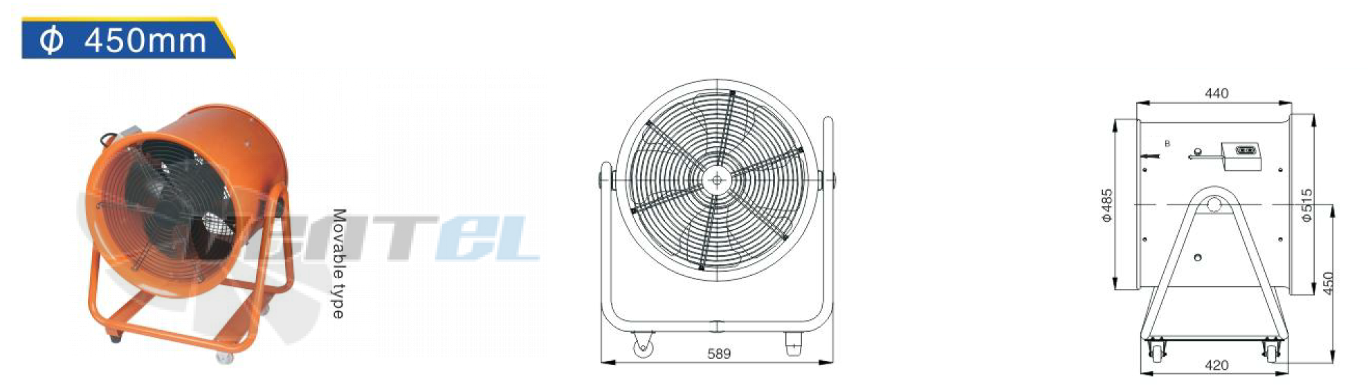 Чертеж HANGDA YWF4E-450