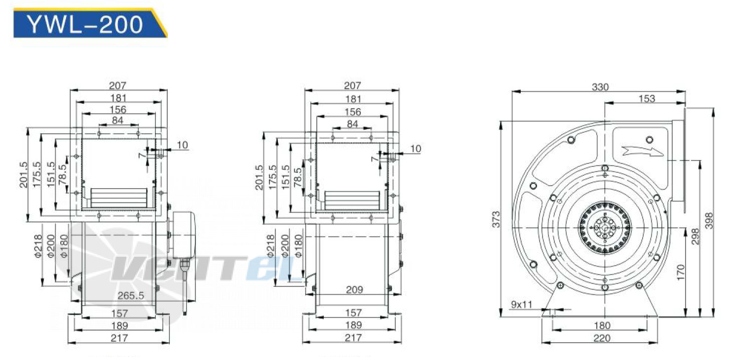 Чертеж HANGDA YWL4E-200