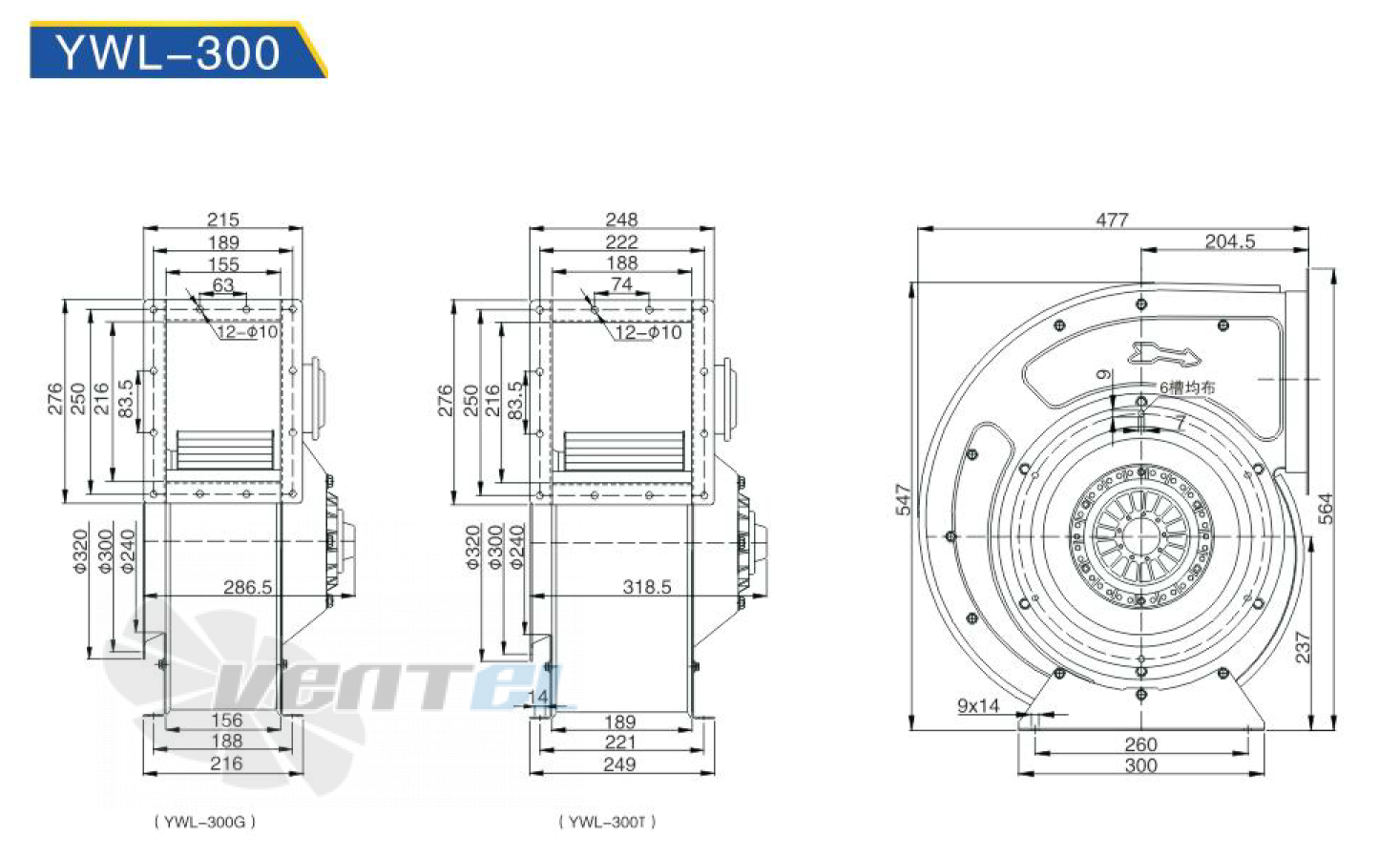 Чертеж HANGDA YWL4E-300G