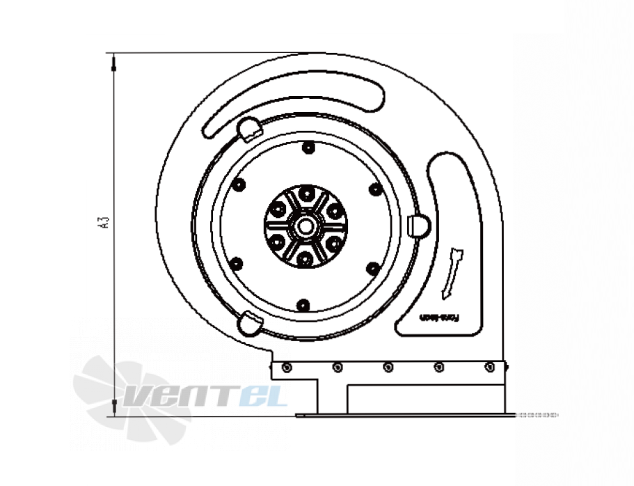 Чертеж Krubo XMH255B2-081-00 0.75 кВт