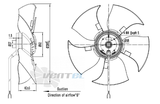 Размеры Longwell LWAA4D295S-5AN-05