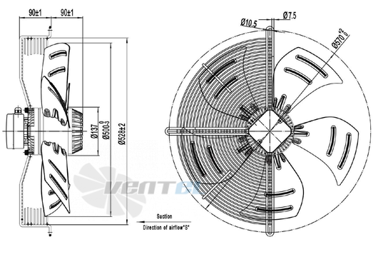 Размеры Longwell LWAA4D500S-5DM-11