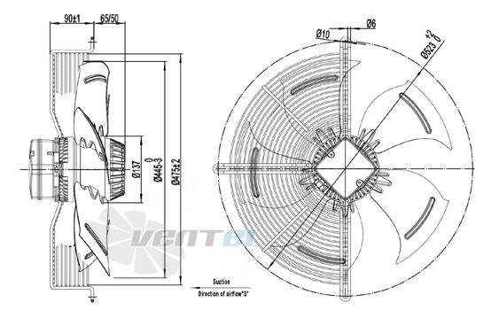 Размеры Longwell LWAA4D450S-5DM-10