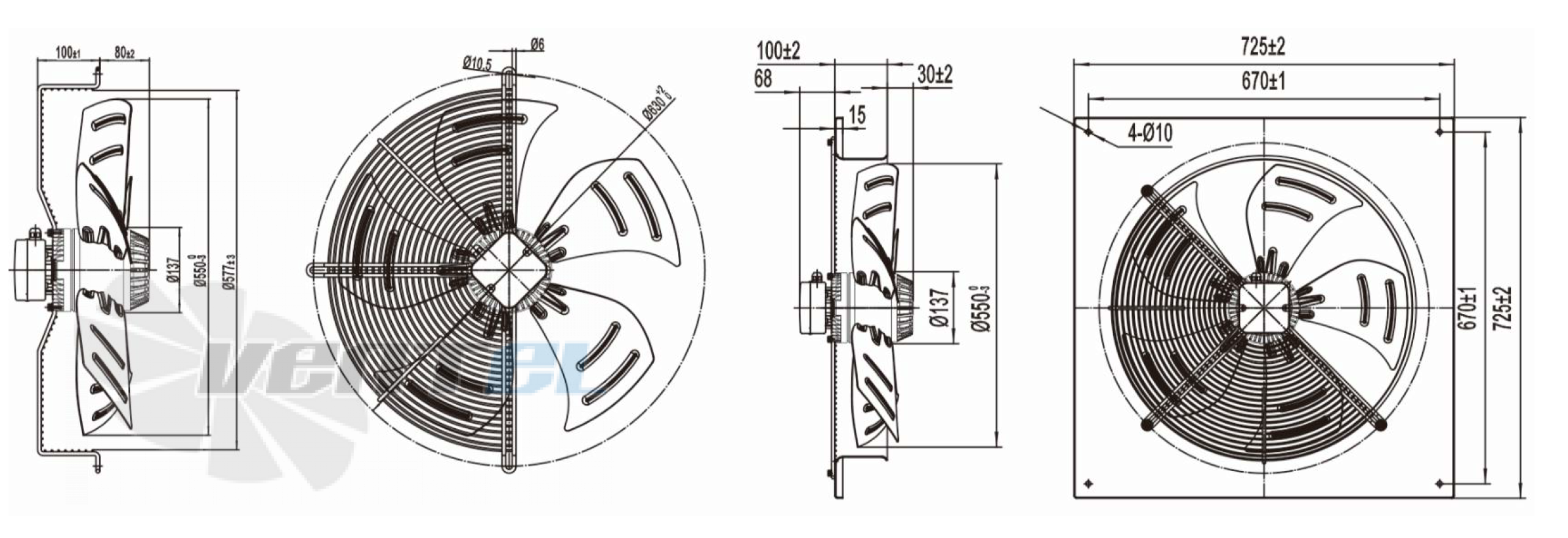 Размеры Longwell LWAA6E550S-5PB-03