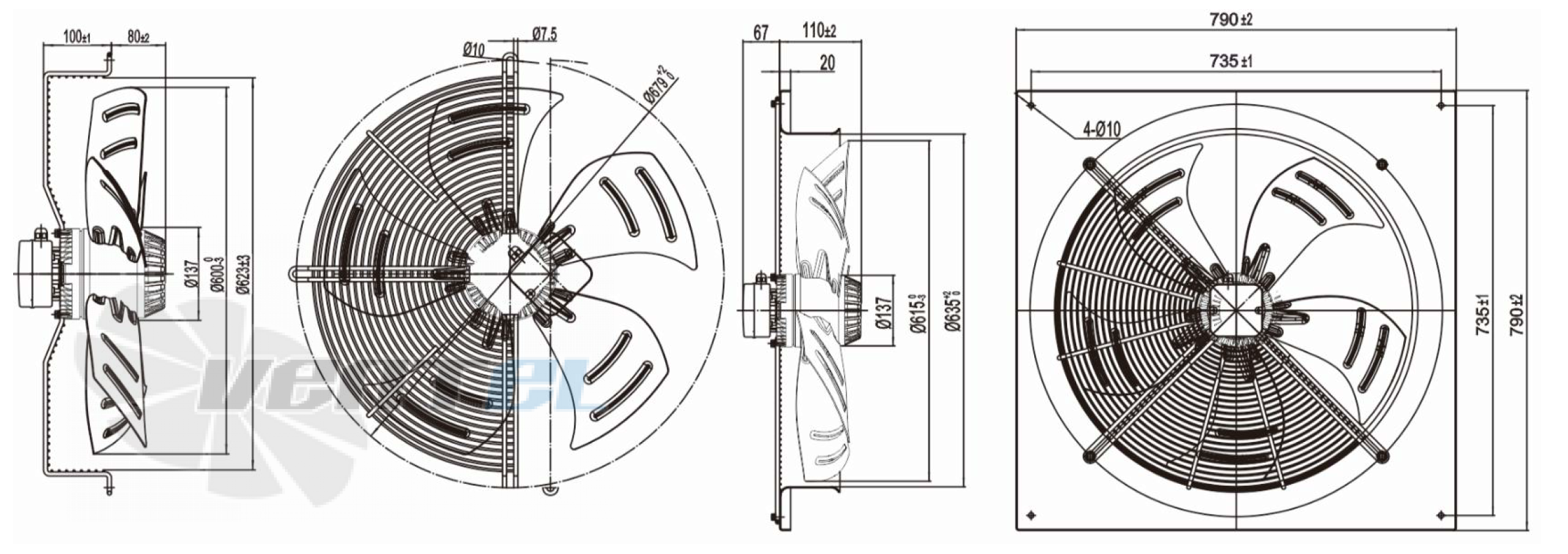 Размеры Longwell LWAA6D600S-5PB-04
