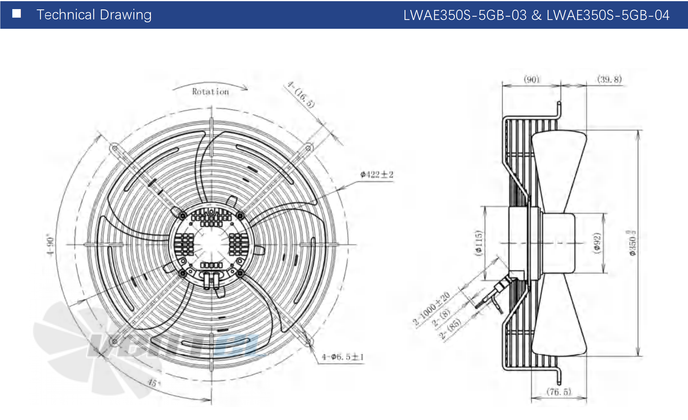 Размеры Longwell LWAE350T-5GB-04