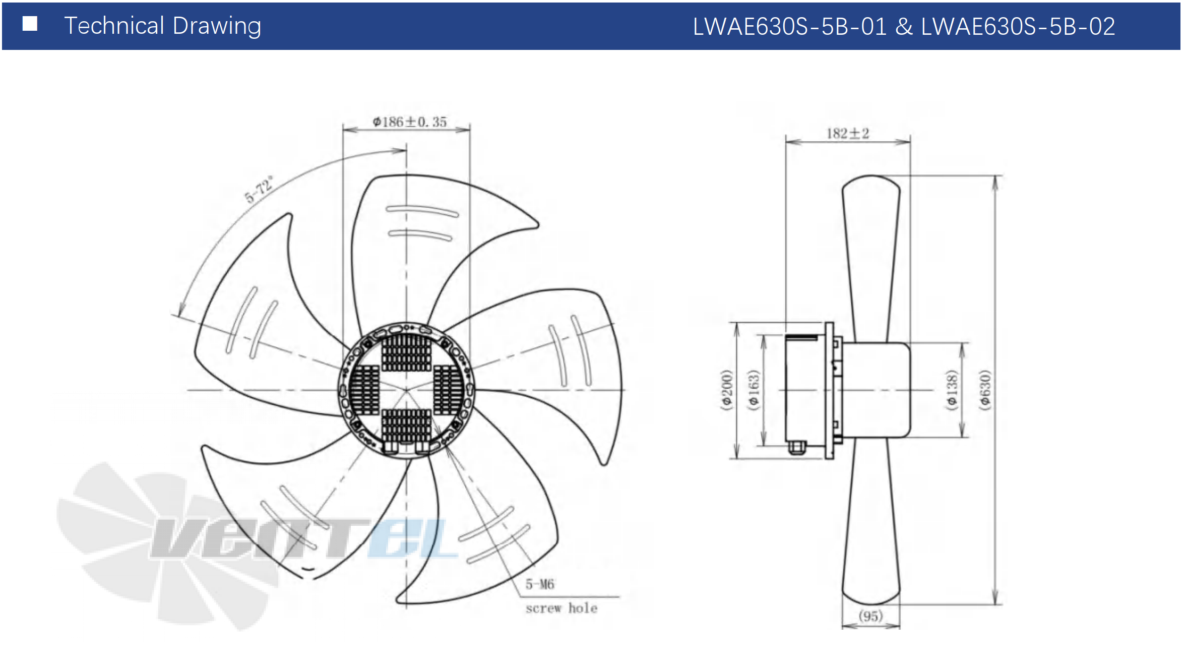 Размеры Longwell LWAE630T-5B-02