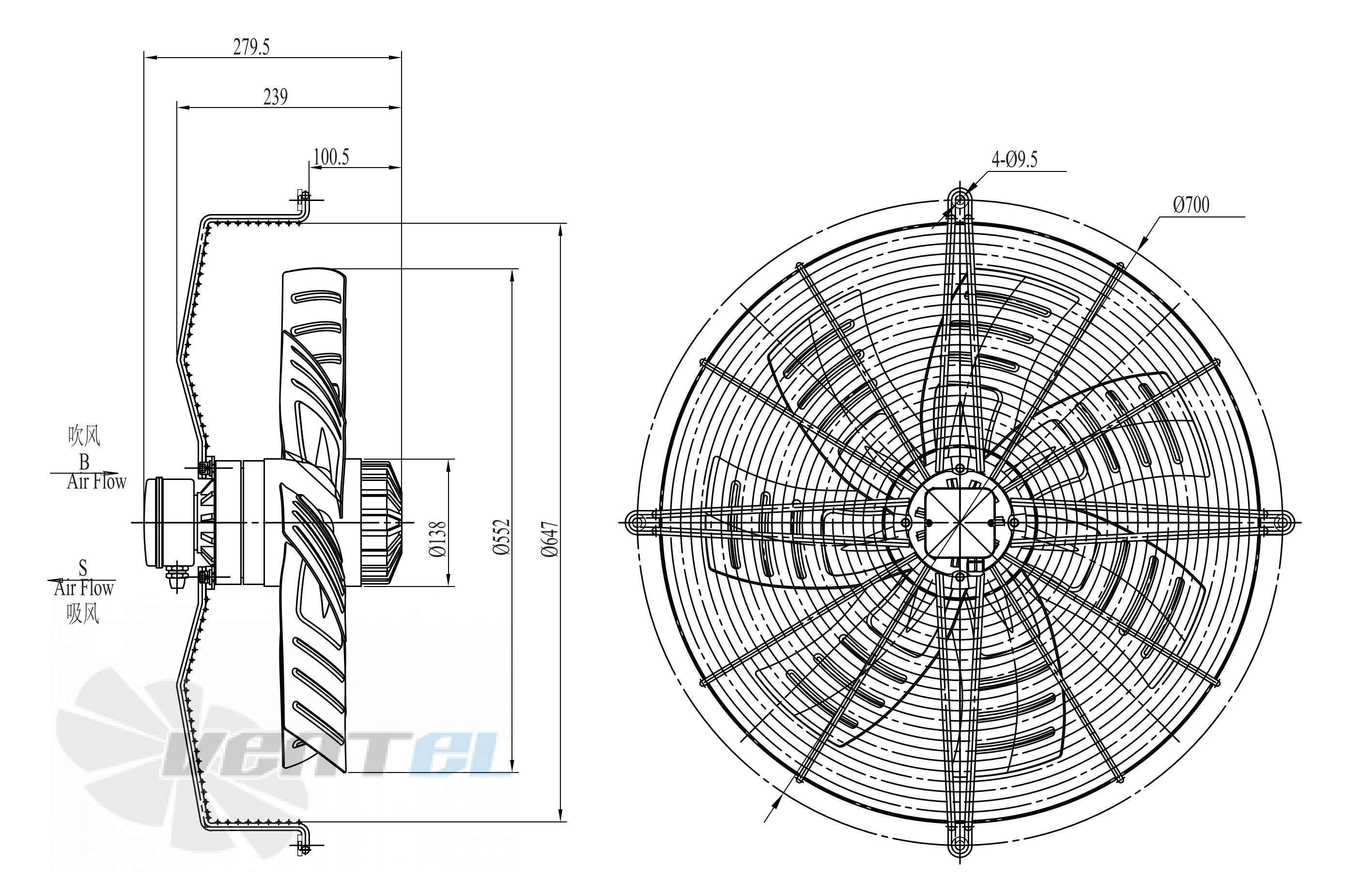 Размеры Longwell LWAA4D560S-7EB-02