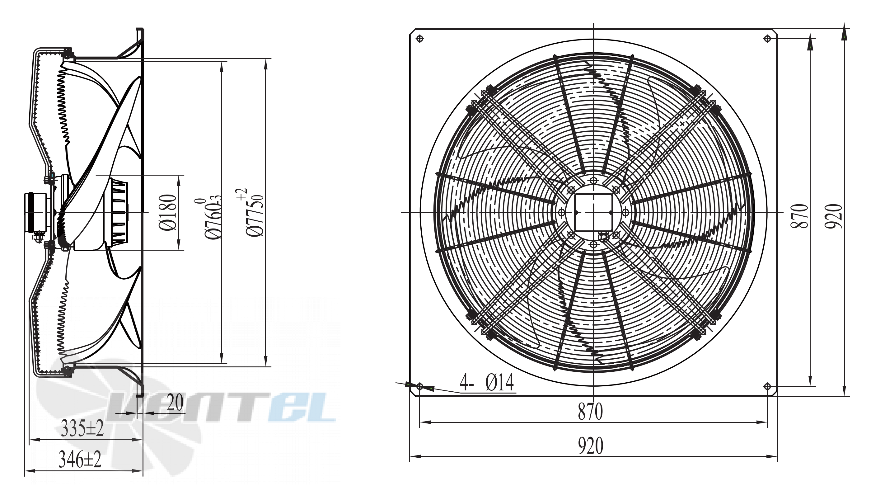 Размеры Longwell LWAA6D760S-4EB-01