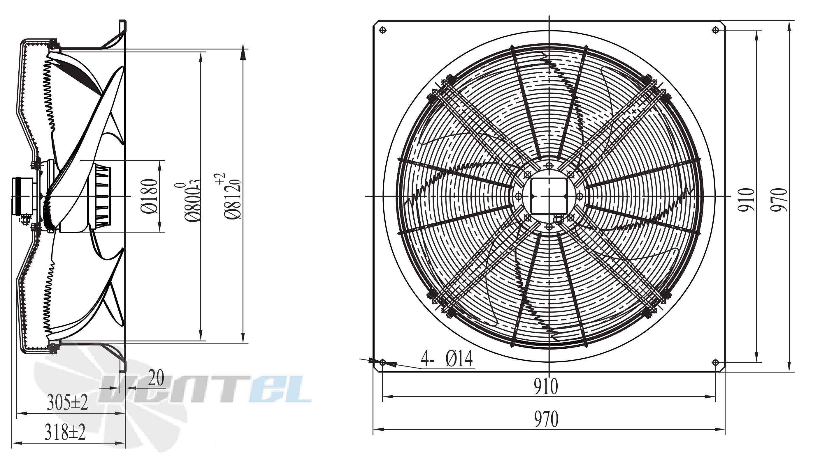 Размеры Longwell LWAA6D800S-4EB-11