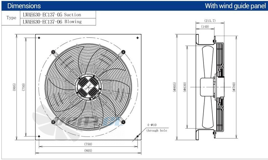 Размеры Longwell LWAE630-EC137-06