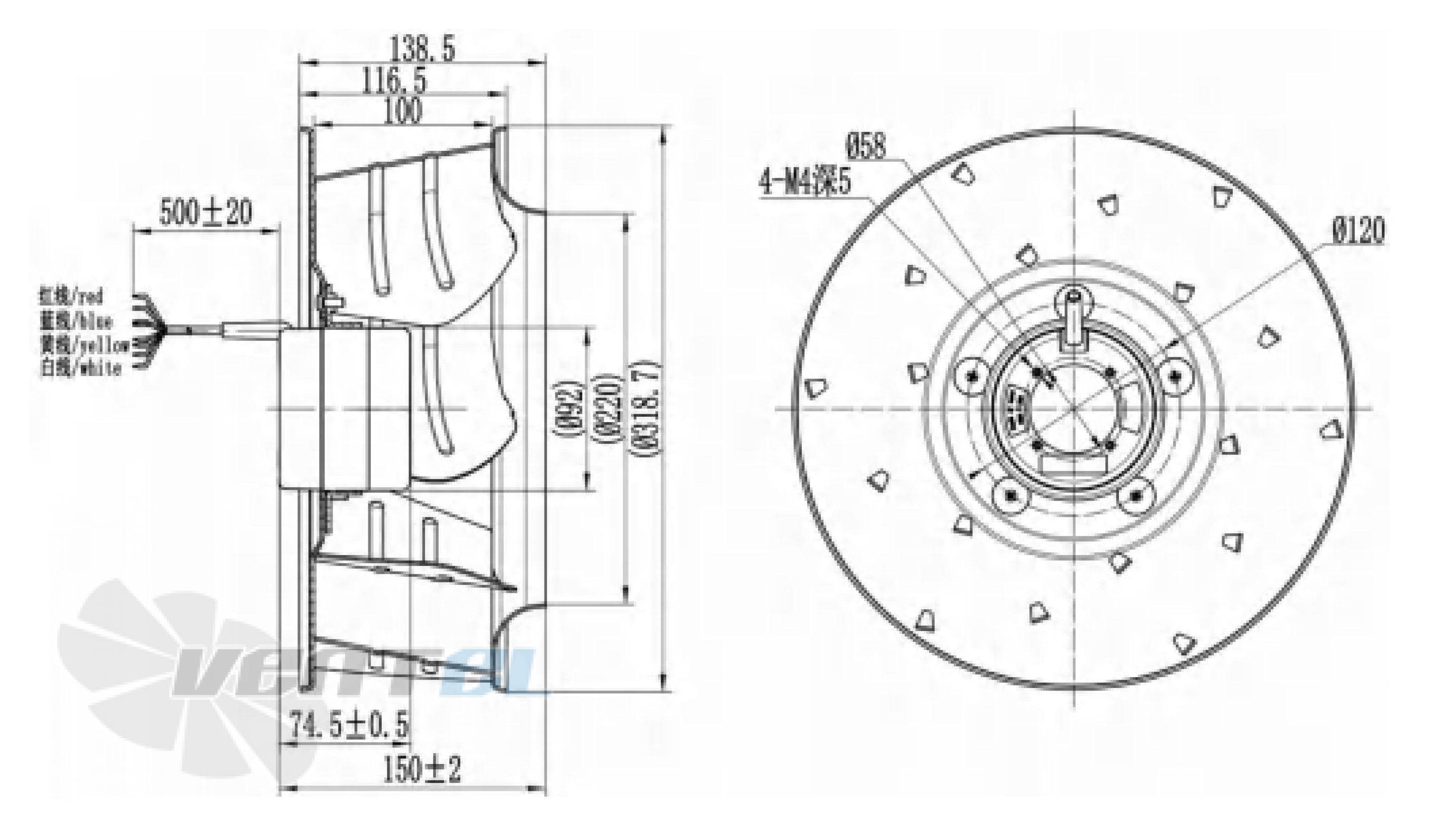 Размеры Longwell LWBD3G315-092NH-03