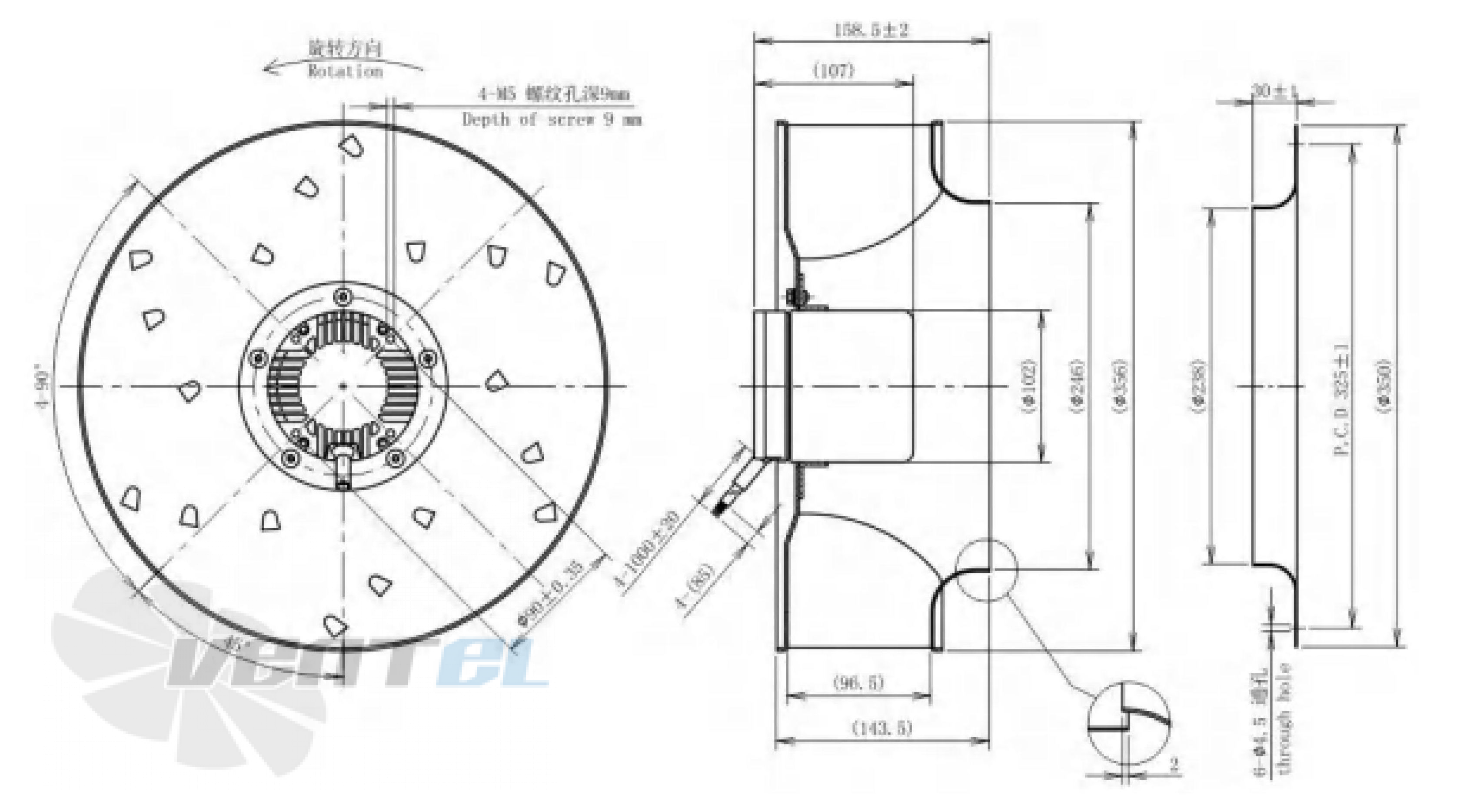 Размеры Longwell LWBD3G355-102NH-01
