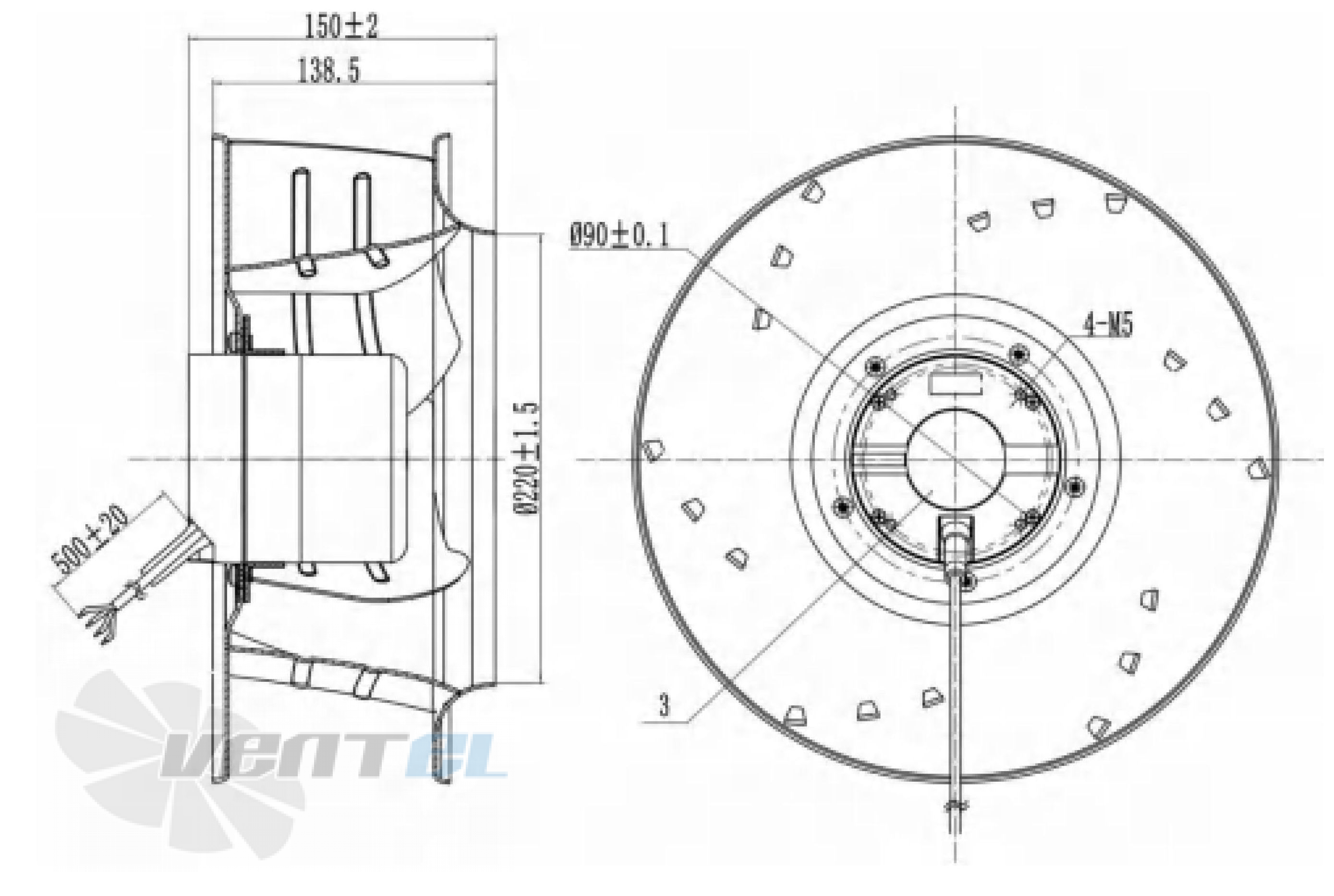 Размеры Longwell LWBD3G315-102NH-05