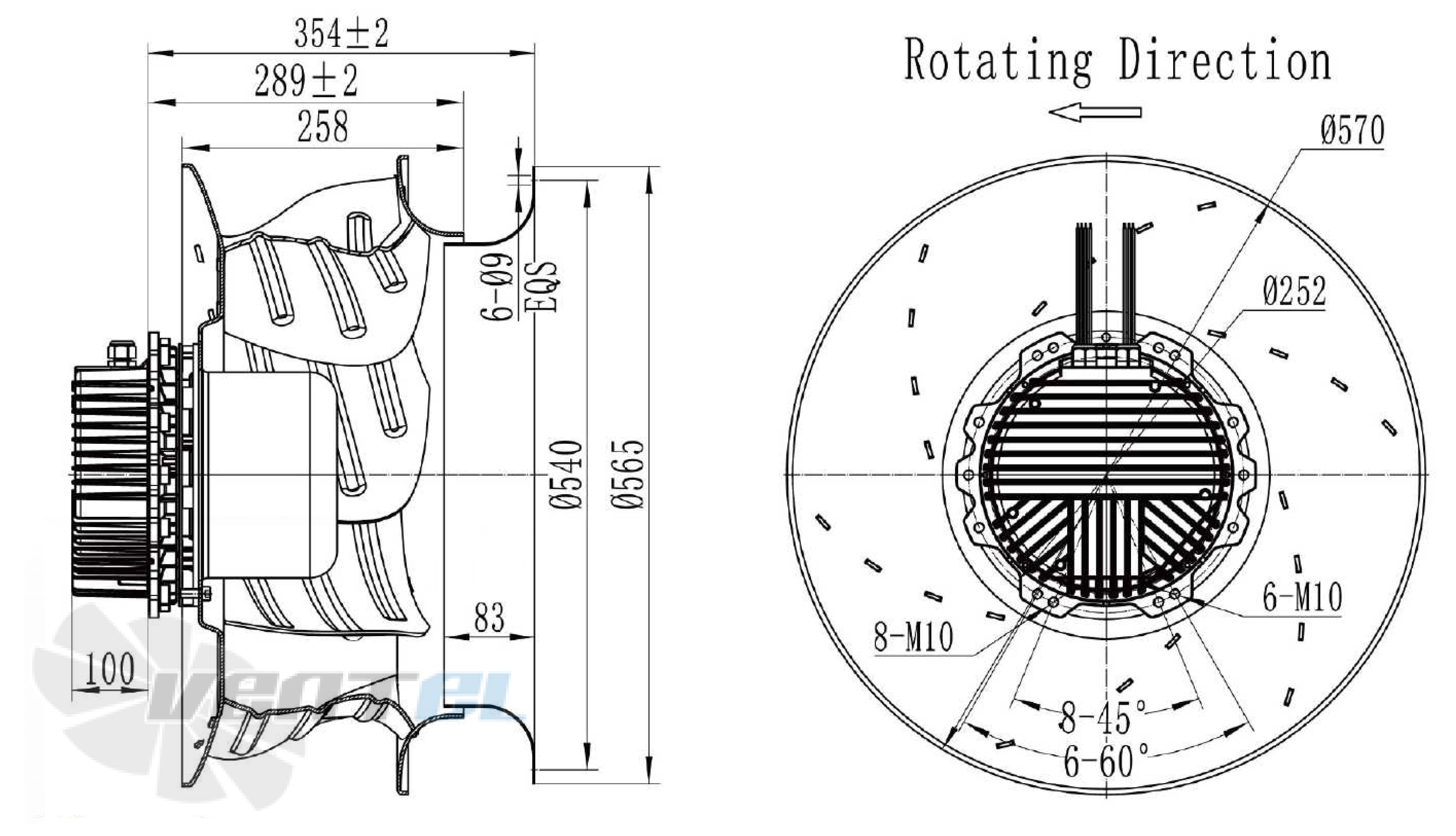Размеры Longwell LWBE3G560-180NS-003