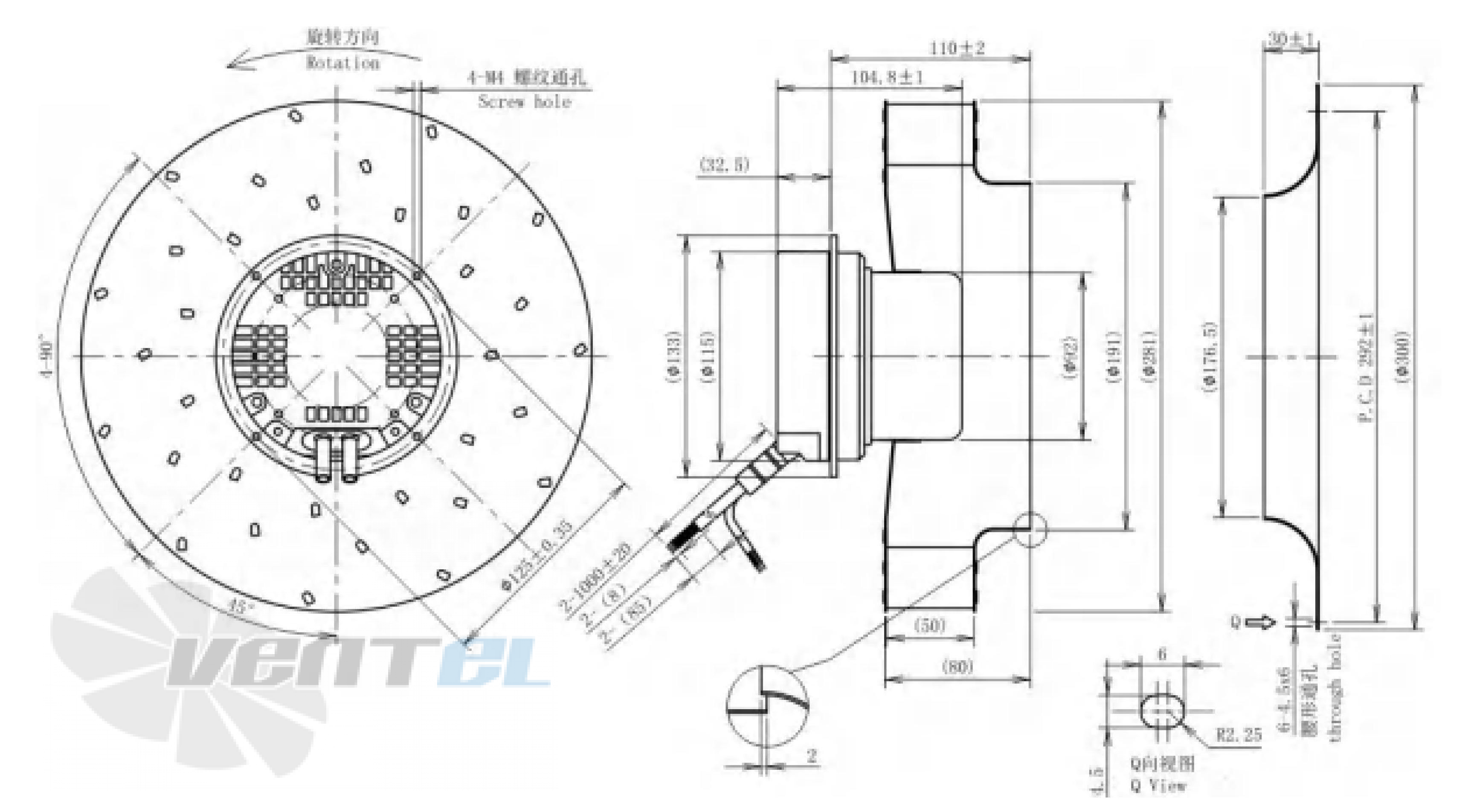 Размеры Longwell LWBE3G280-092NS-001