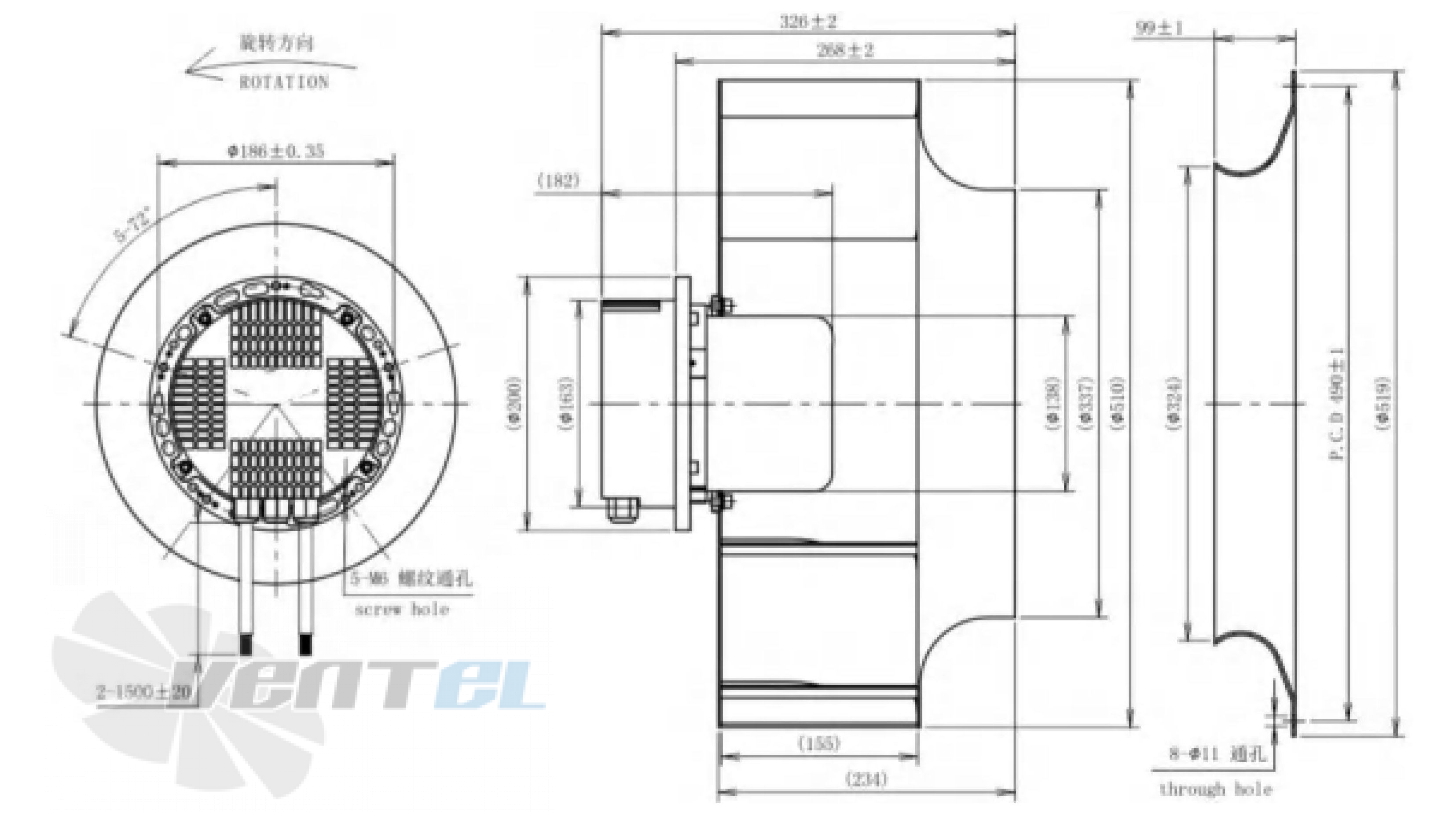 Размеры Longwell LWBE3G500-137NS-001