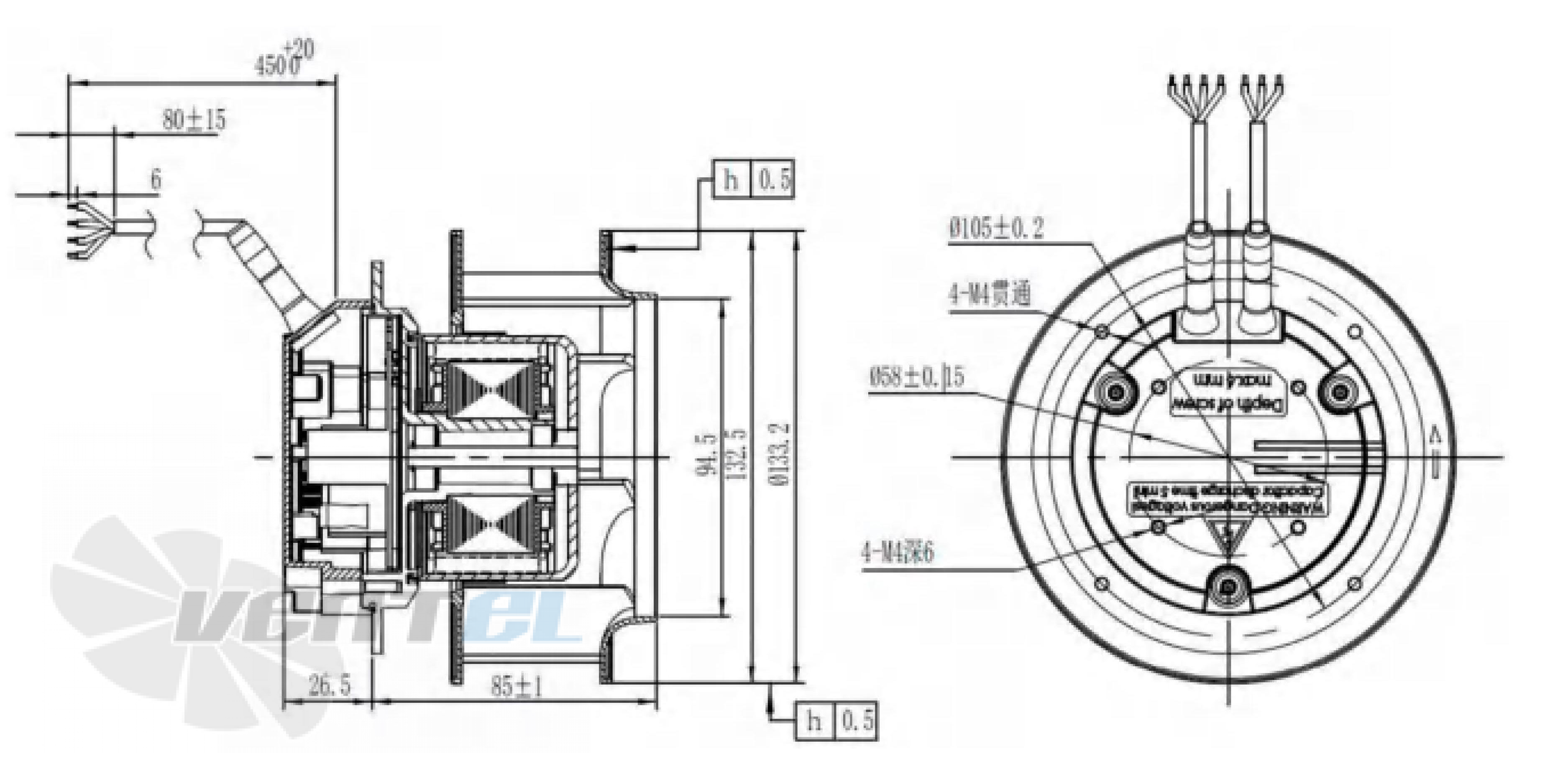 Размеры Longwell LWBE3G133-072NS-001