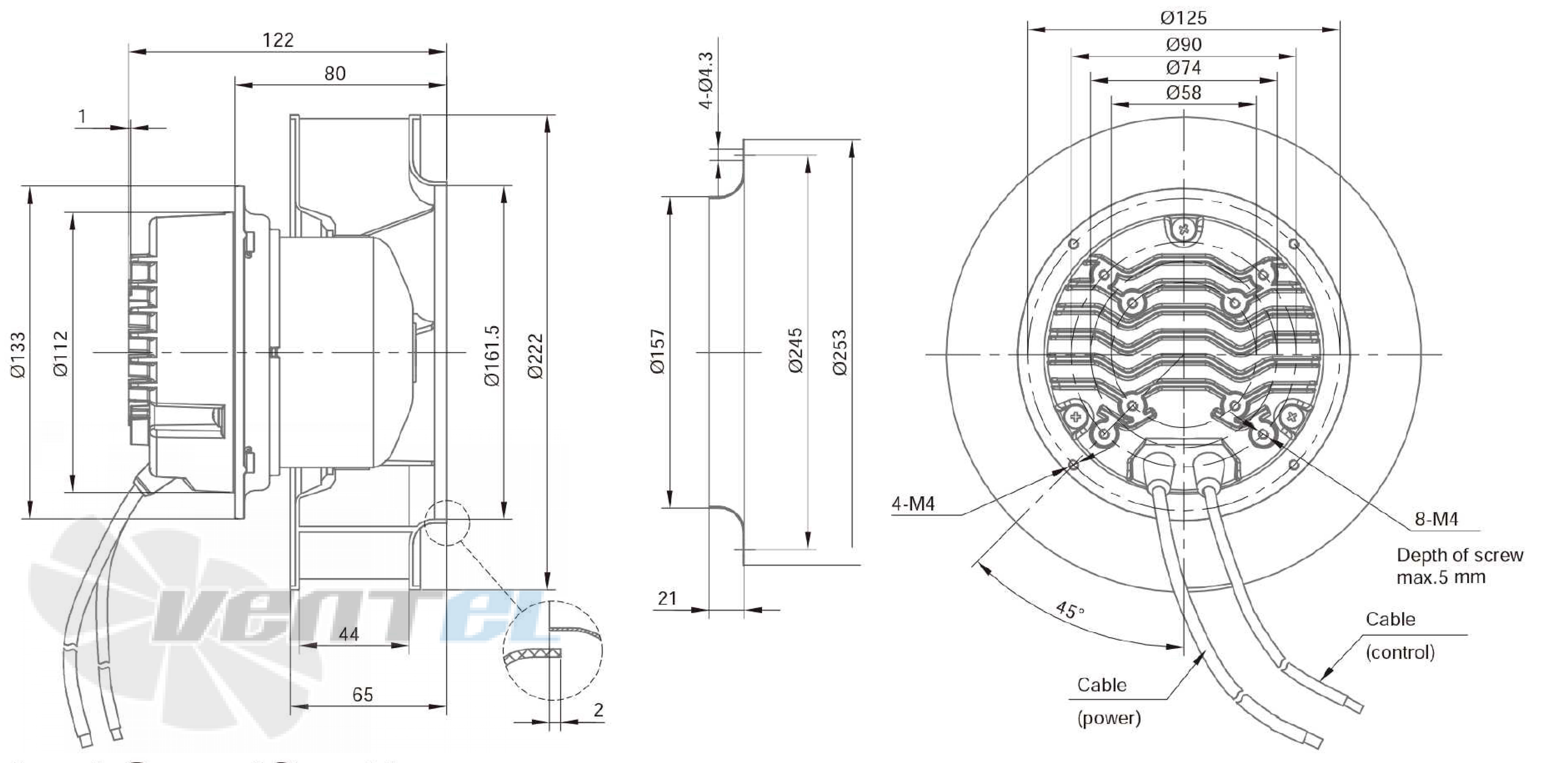 Размеры Longwell LWBE3G220-092NS-005