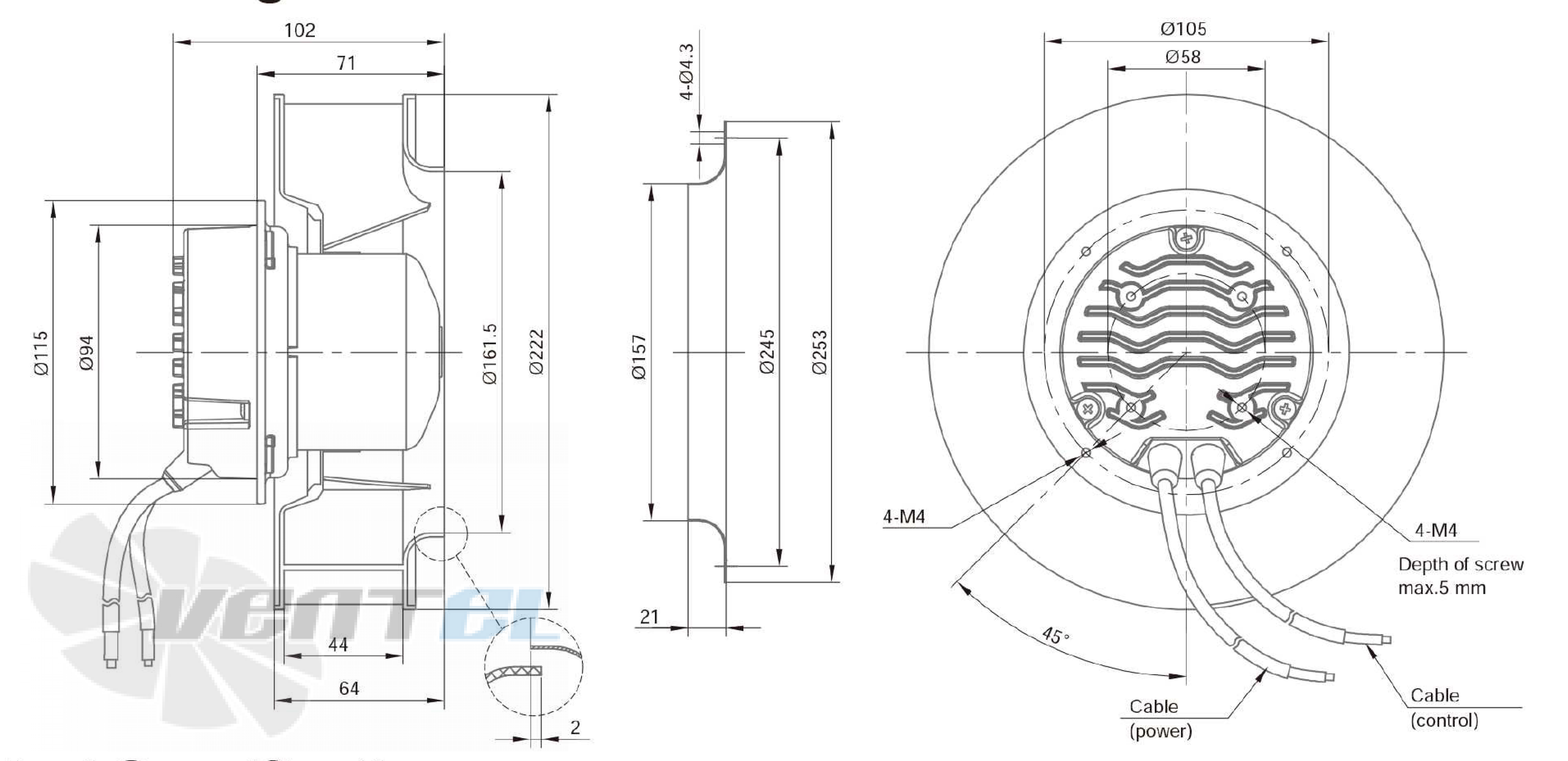 Размеры Longwell LWBE3G220-072NS-004
