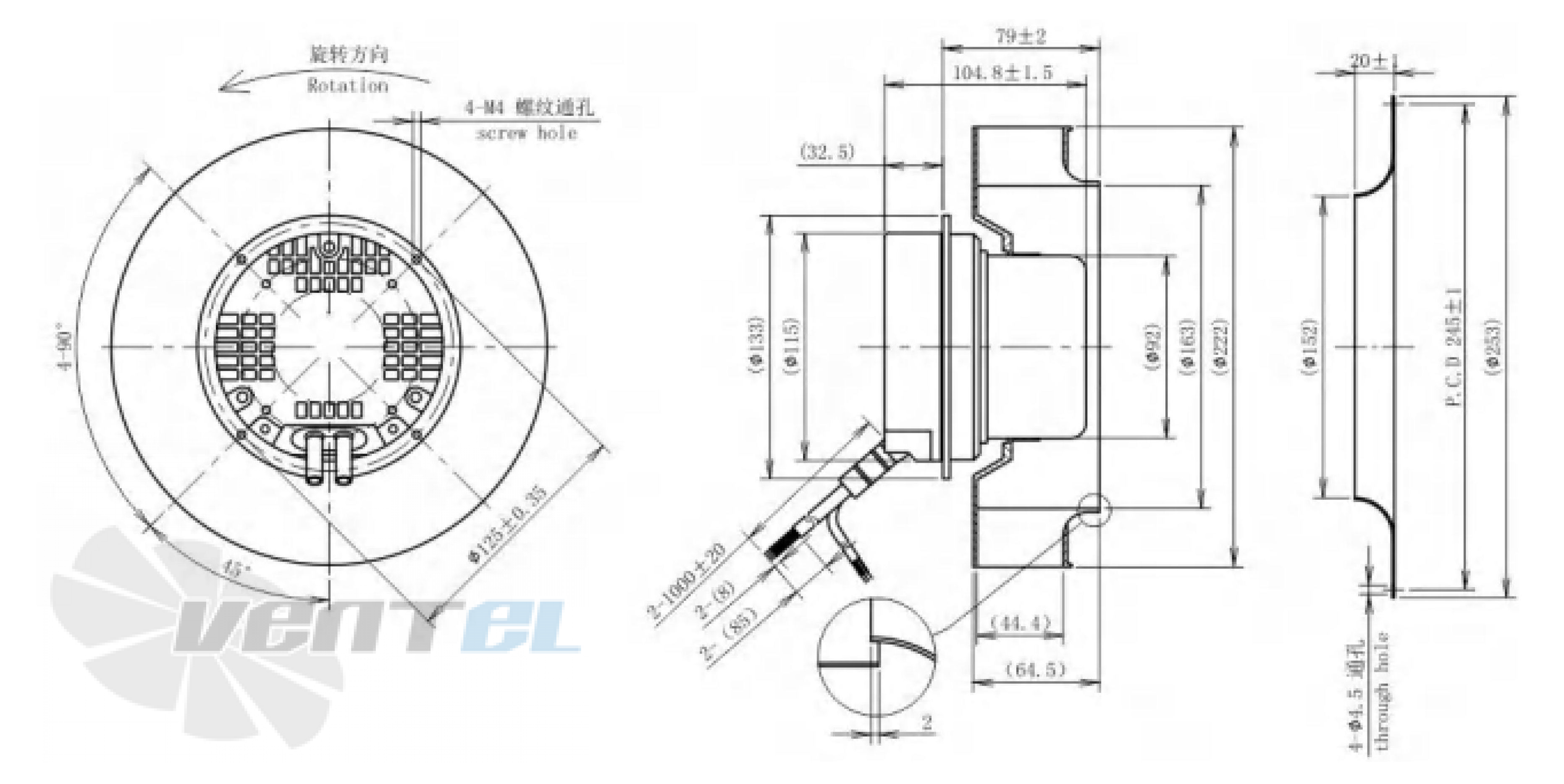 Размеры Longwell LWBE3G220-092NS-003