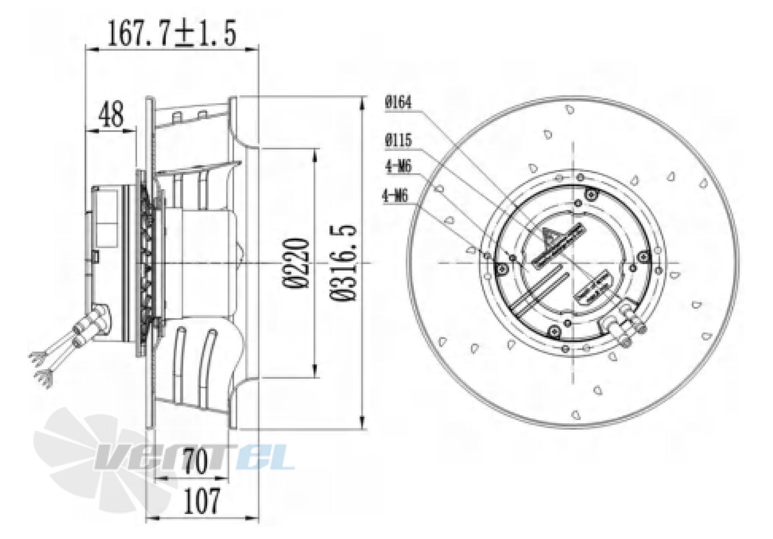 Размеры Longwell LWBE3G310-102NS-004