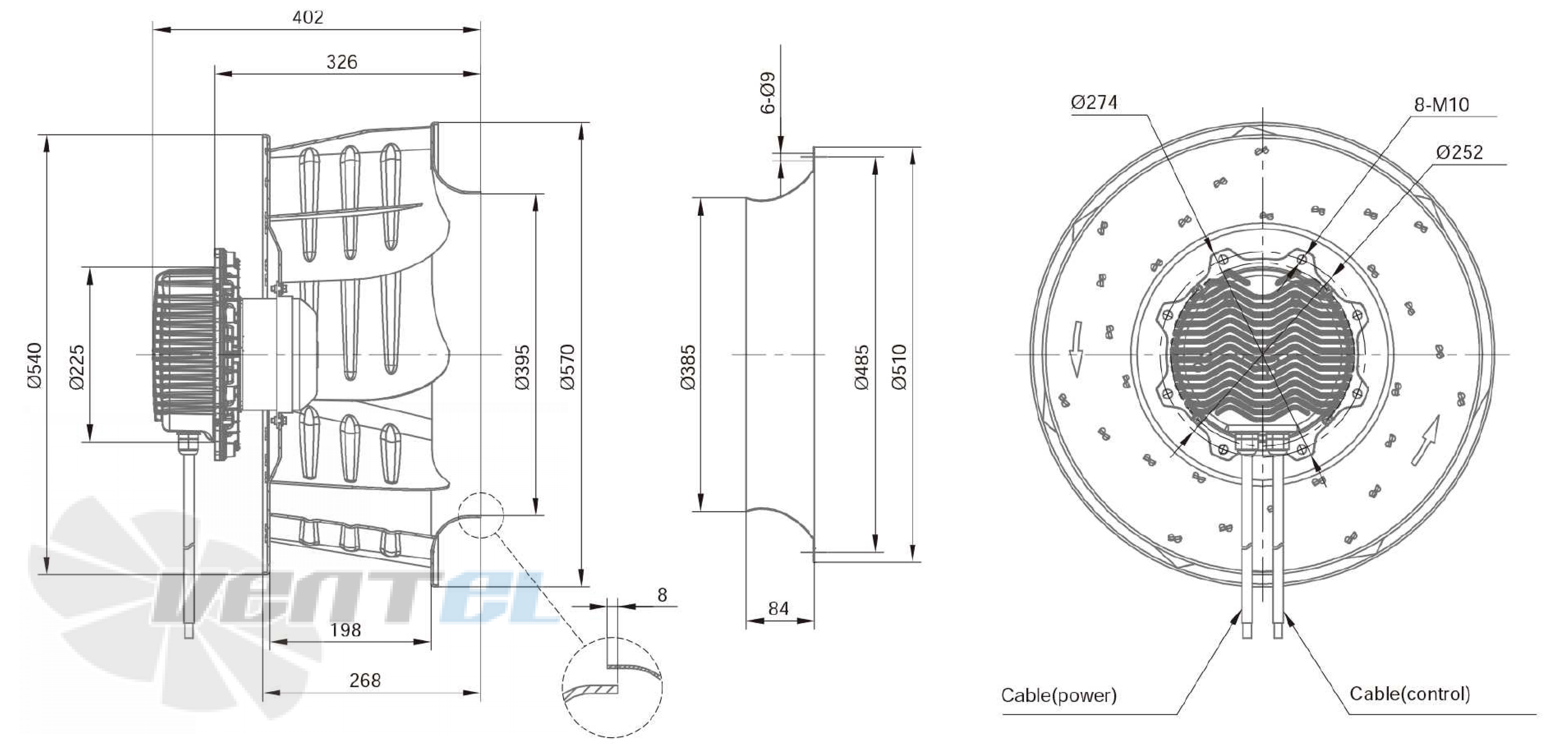 Размеры Longwell LWBE3G560-180NS-004