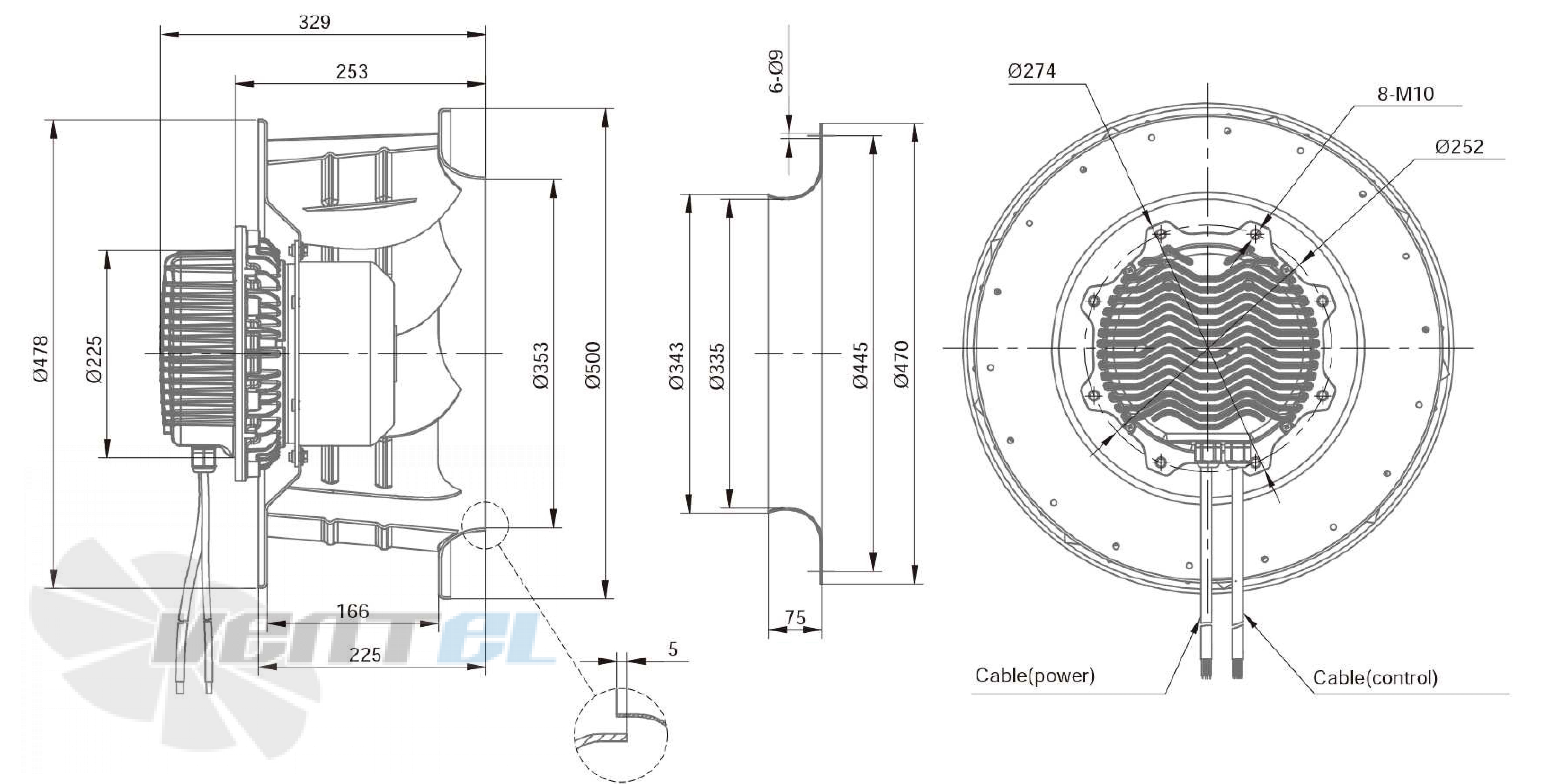 Размеры Longwell LWBE3G500-180NT-005