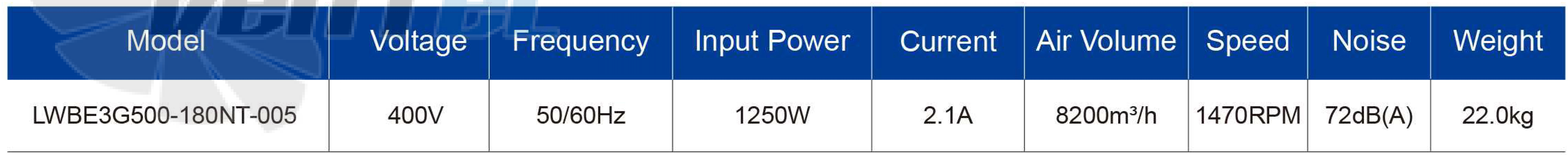 Характеристики Longwell LWBE3G500-180NT-005