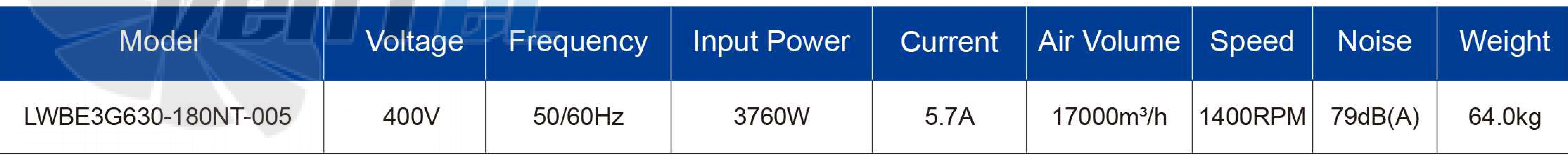 Характеристики Longwell LWBE3G630-180NT-005