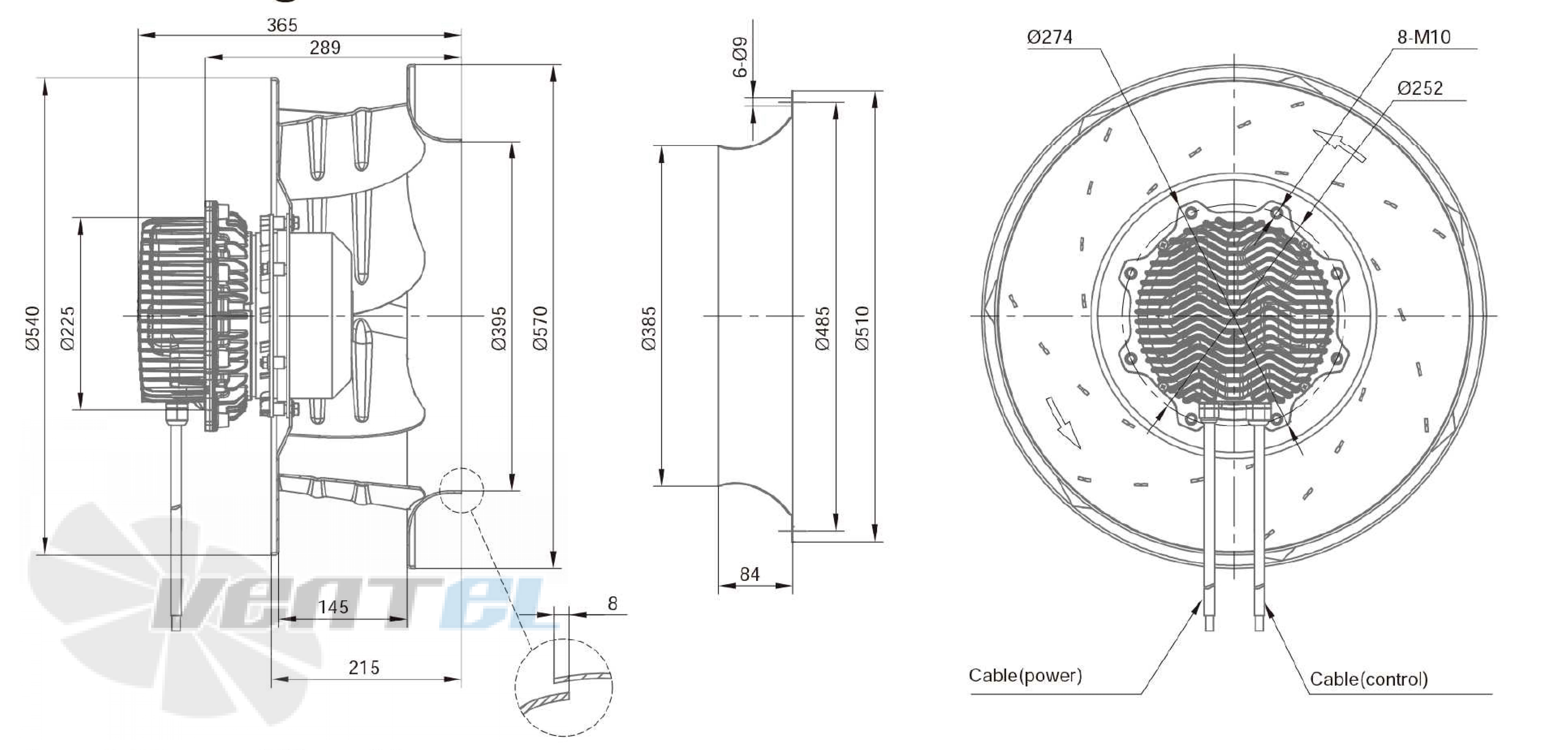 Размеры Longwell LWBE3G500-180NT-006
