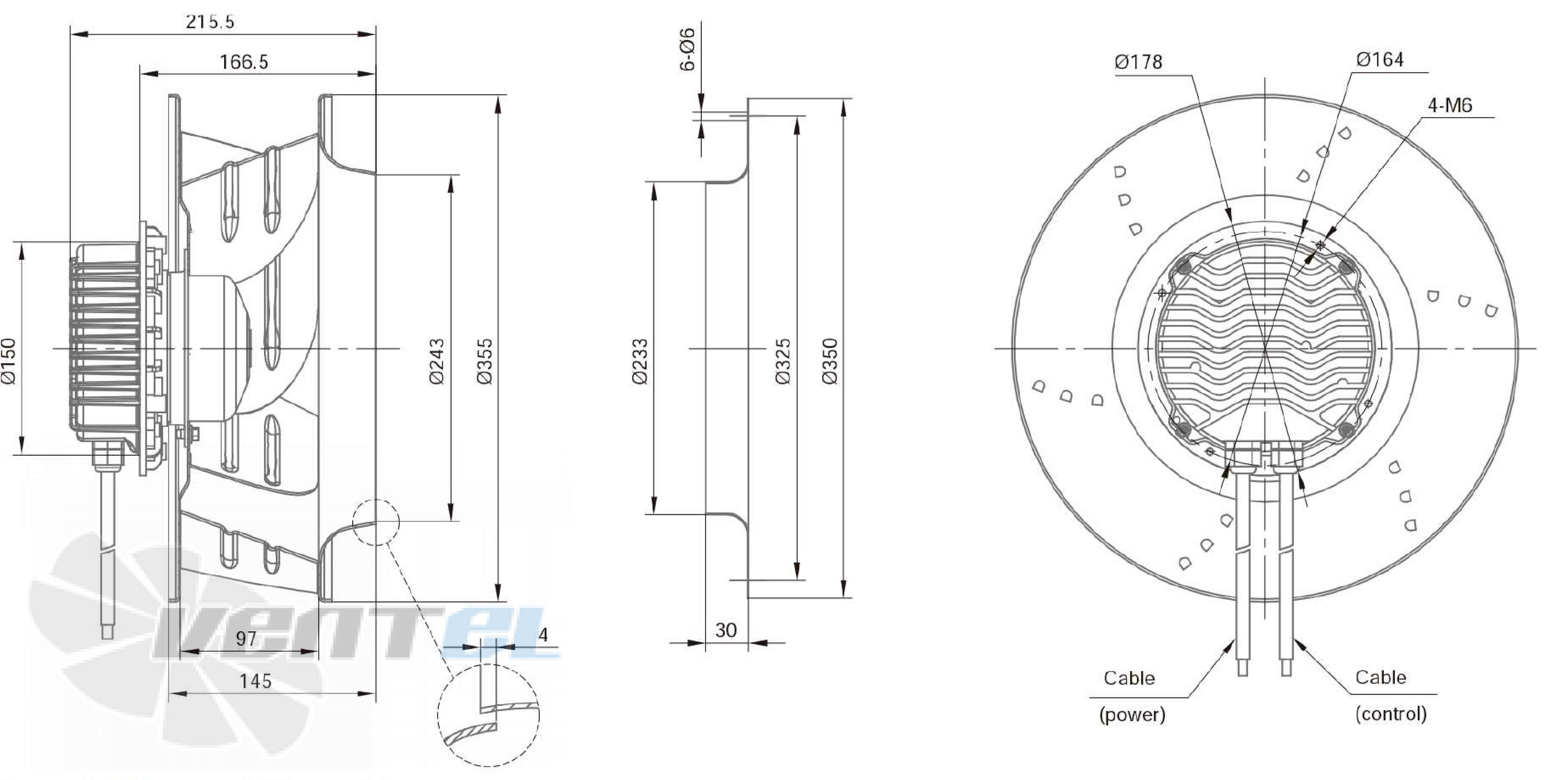 Размеры Longwell LWBE3G355-102NS-007