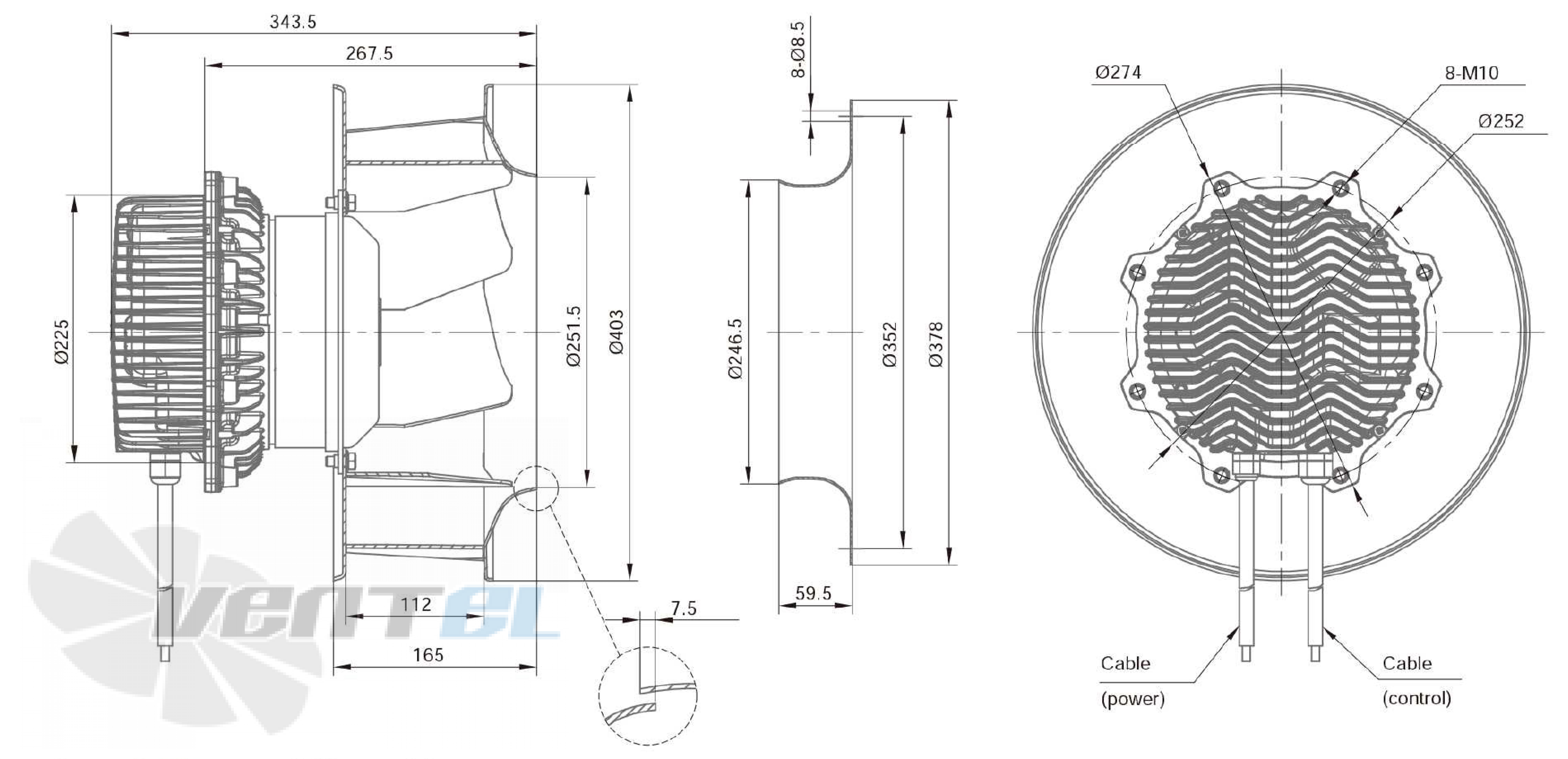 Размеры Longwell LWBE3G355-180NT-009