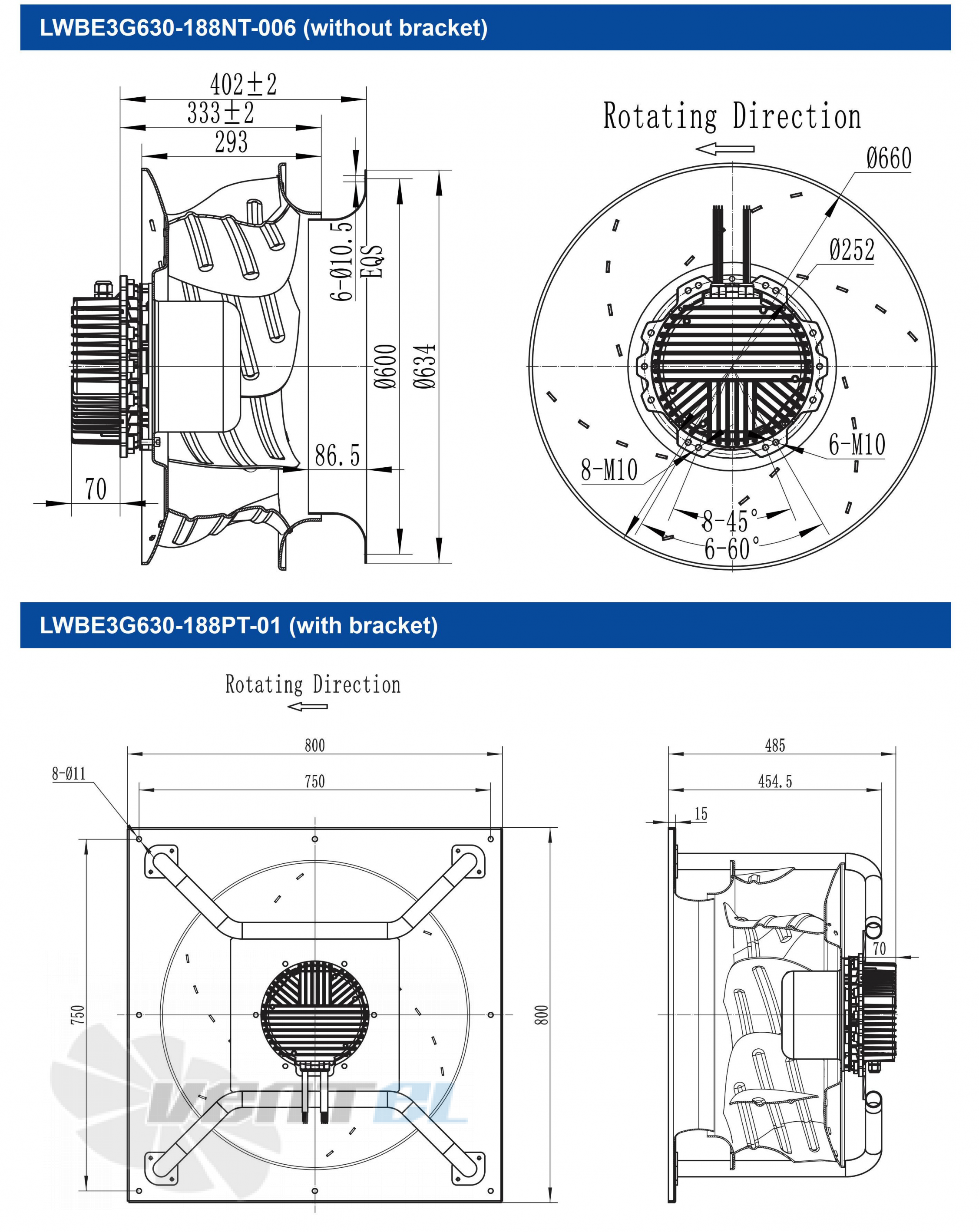 Размеры Longwell LWBE3G630-188PT-01 EC PLUG FANS