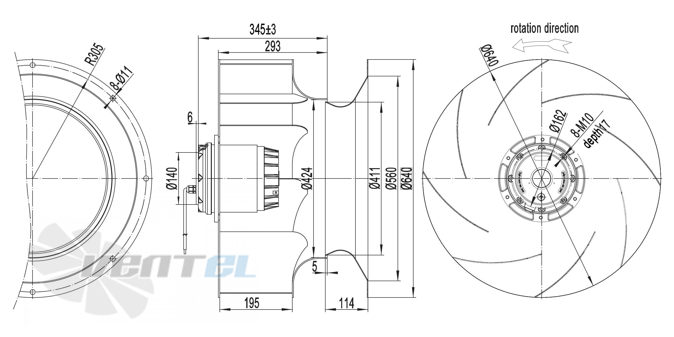 Размеры Longwell LWBA6D630-188NT-01